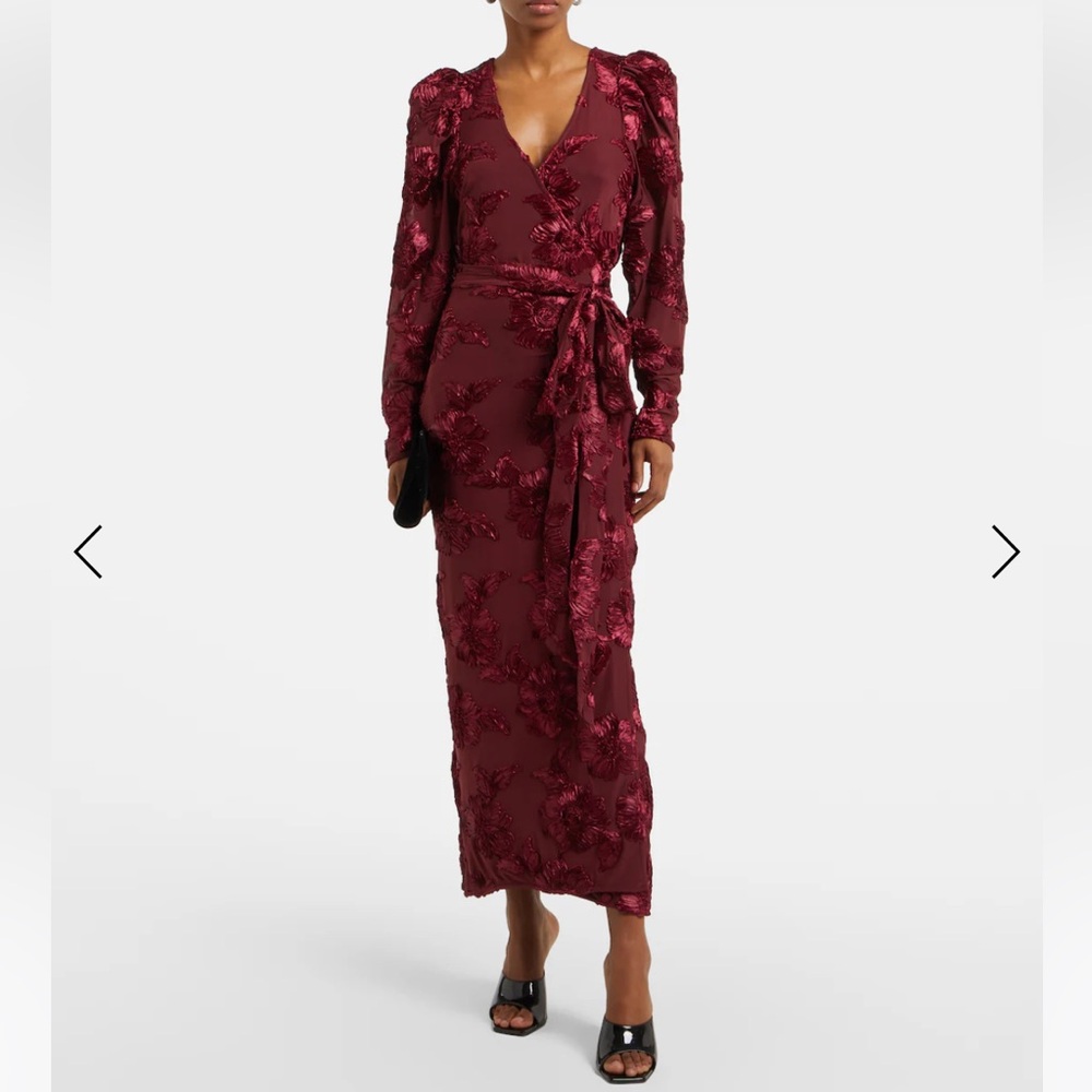 ROTATE Mesh midi dress